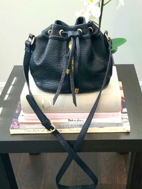 Poverty Flats -Black With Gold Hardware Crossbody Bag with Adjustable Strap